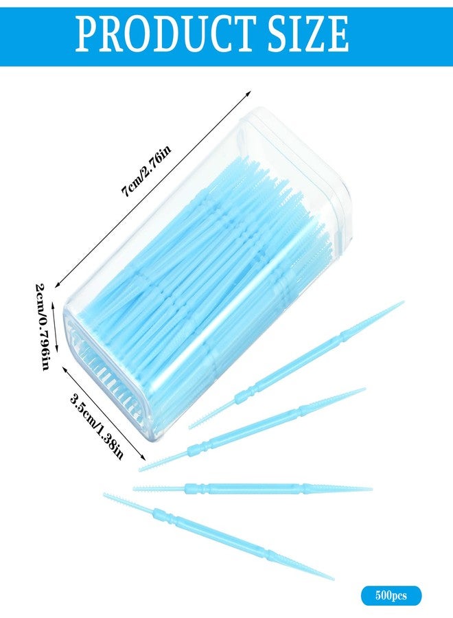 WLLHYF 500Pcs Double Head Dental Floss Interdental Toothpick Brush Teeth Stick Oral Care Tool Disposable Plastic Toothpicks for Travel and Home Use (100pcs/Box) - Image 3